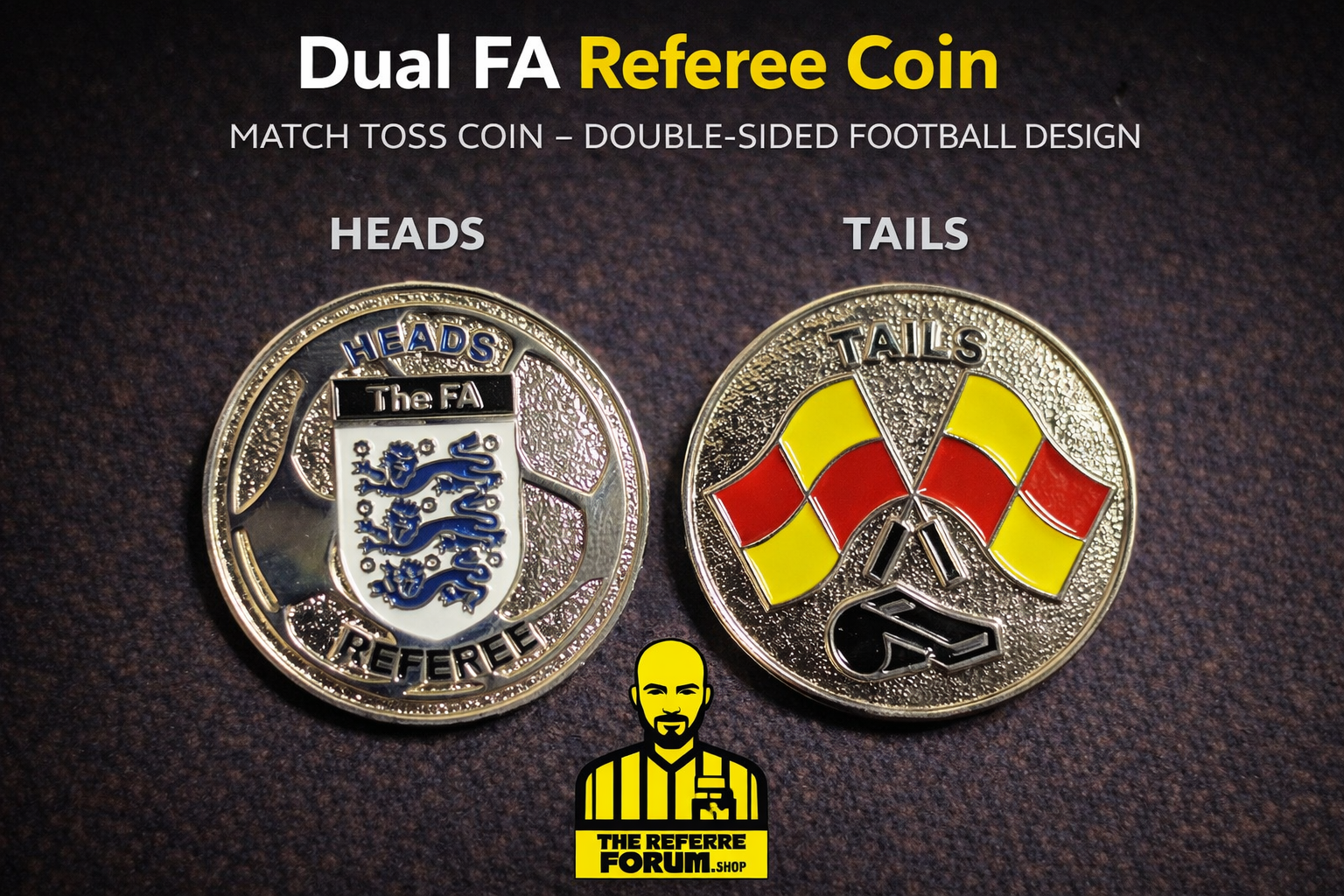 Dual FA Referee Coin | Heads & Tails Match Toss Coin | Premium Metal Referee Coin